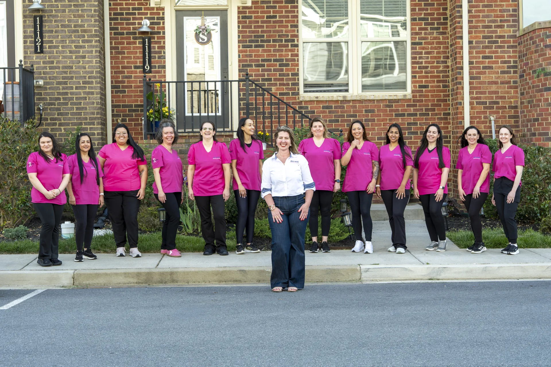 Happy house cleaning professional smiling